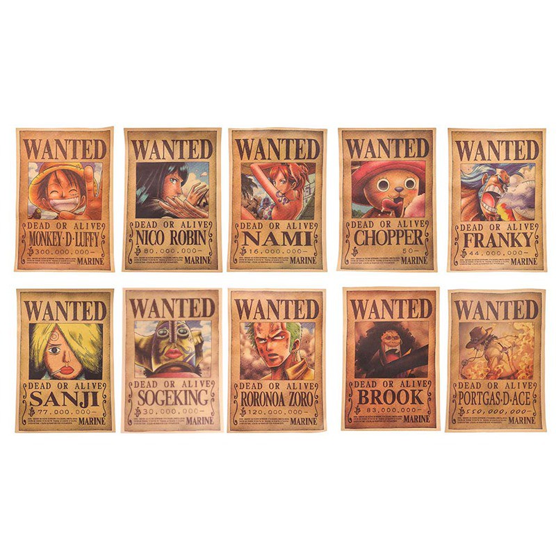 lovemedog Set 1 tấm poster hình nhân vật One Piece kiểu retro | BigBuy360 - bigbuy360.vn