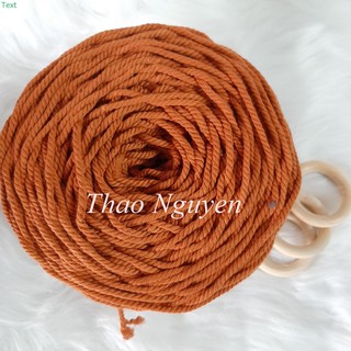 ( ẢNH THẬT )Dây thừng se macrame, dây cotton màu CAM .
