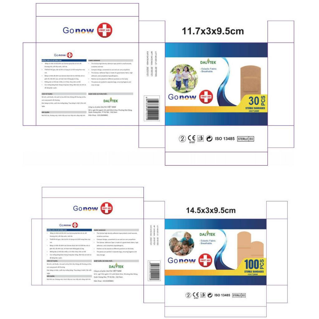 Băng dính cá nhân GONOW-DALITEK, hộp 100 miếng.