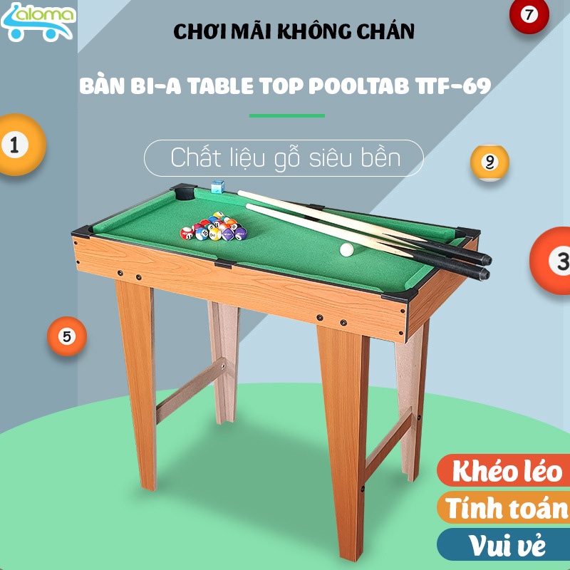Đồ chơi bàn bida  cỡ lớn chân cao 69x37x65cm ⚡ Table Top Pool Table TTP-69CC ⚡ Dùng cho người lớn và trẻ nhỏ