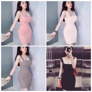 Váy 2 dây bản to dáng body siêu hót