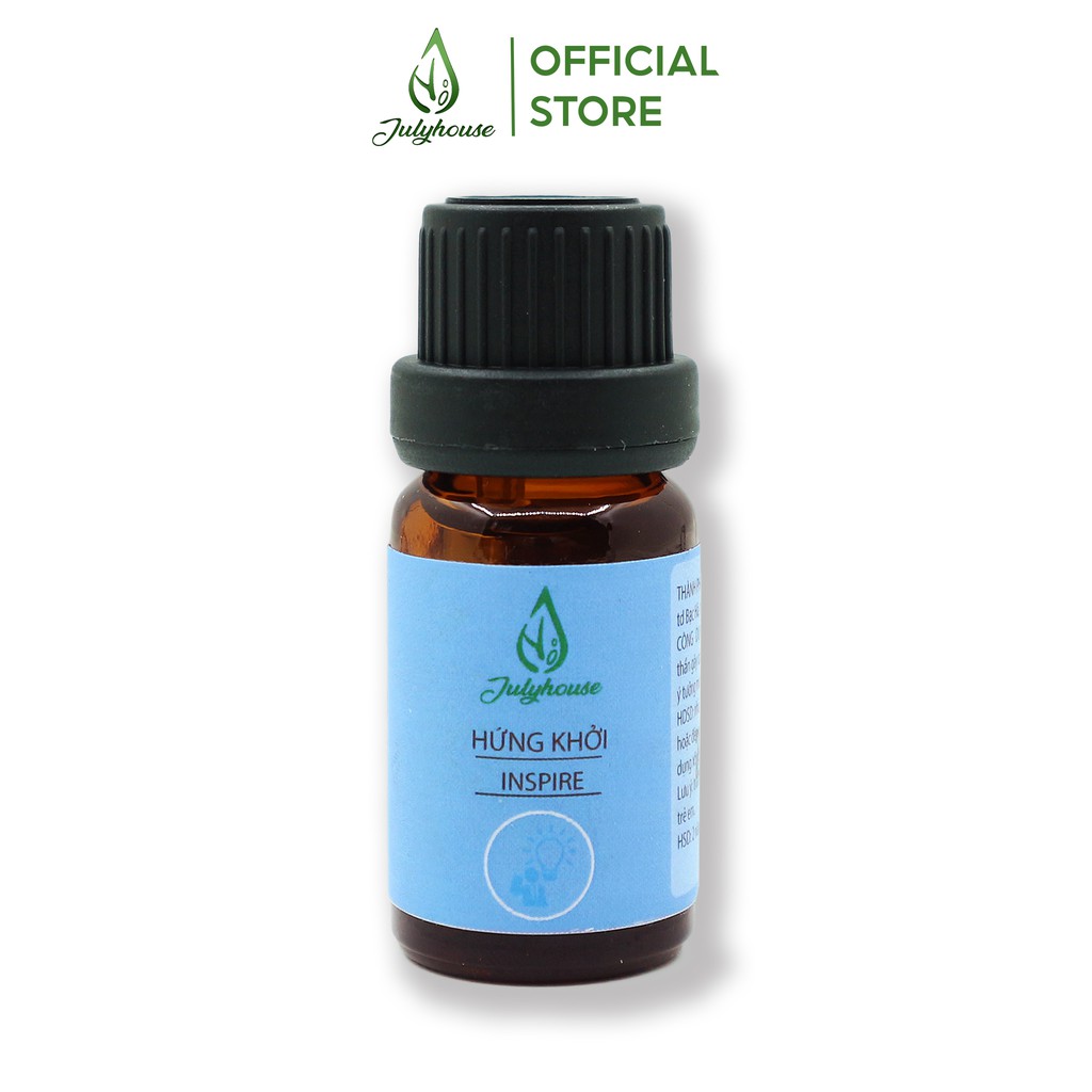 Tinh dầu Hứng Khởi 10ml JULYHOUSE kết hợp tinh dầu Chanh, Bạc Hà và Ngọc Lan Tây