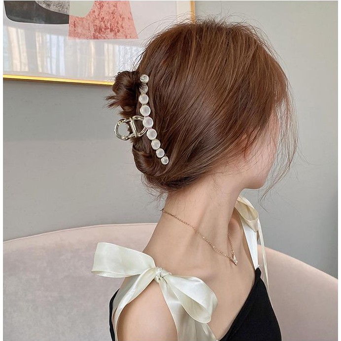 Kẹp Tóc Kim Loại Đính Ngọc Trai Xinh Xắn Dành Cho Nữ