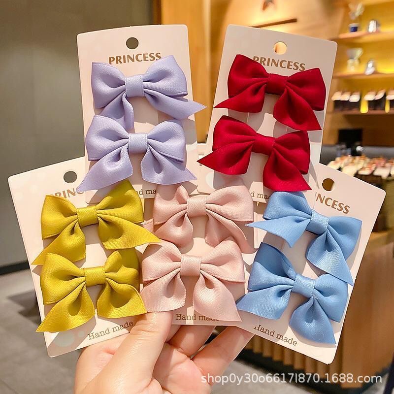 Kẹp tóc cho bé set 2 kẹp đính nơ siêu xinh dễ thương phong cách Hàn Quốc cho bé HadyyKids - CT28