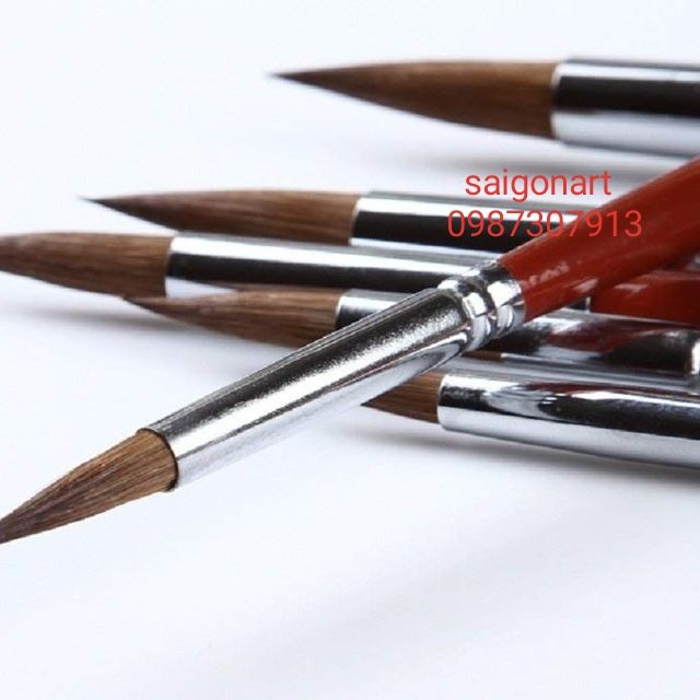 Cọ Vẽ Tranh  Tỉa Nét, Cọ Xéo, Cọ Đầu Vuông Cán Ngắn Maries 767, T009,010,011