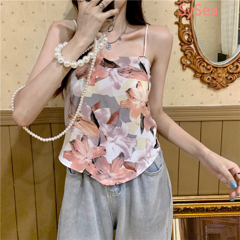 Áo Hai Dây In Họa Tiết 2 Dây Thời Trang Mùa Hè Gợi Cảm Cho Nữ