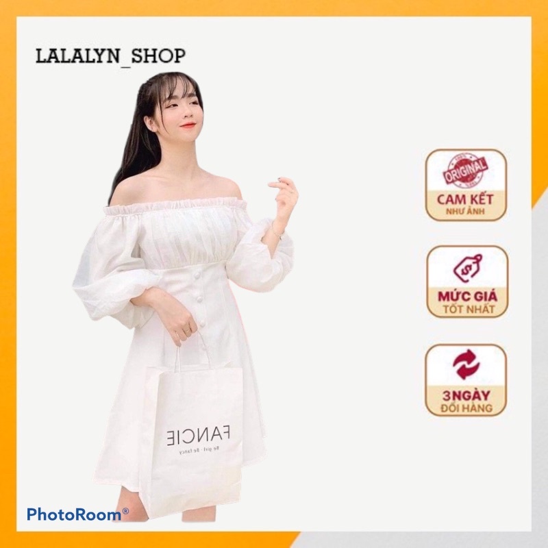 Váy Trễ Vai Tay Phồng Chất Voan Cao Cấp Cực Dễ Thương [ẢNH THẬT+VIDEO] - Lalalyn Shop