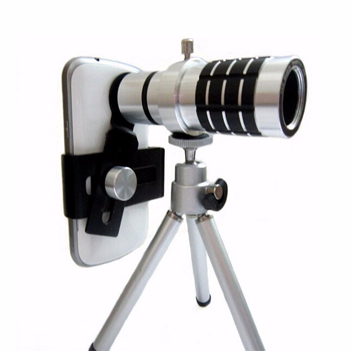 Ống kính zoom xa đa năng 12x Tele Lens Kit cho điện thoại [Hàng Mới 2019]
