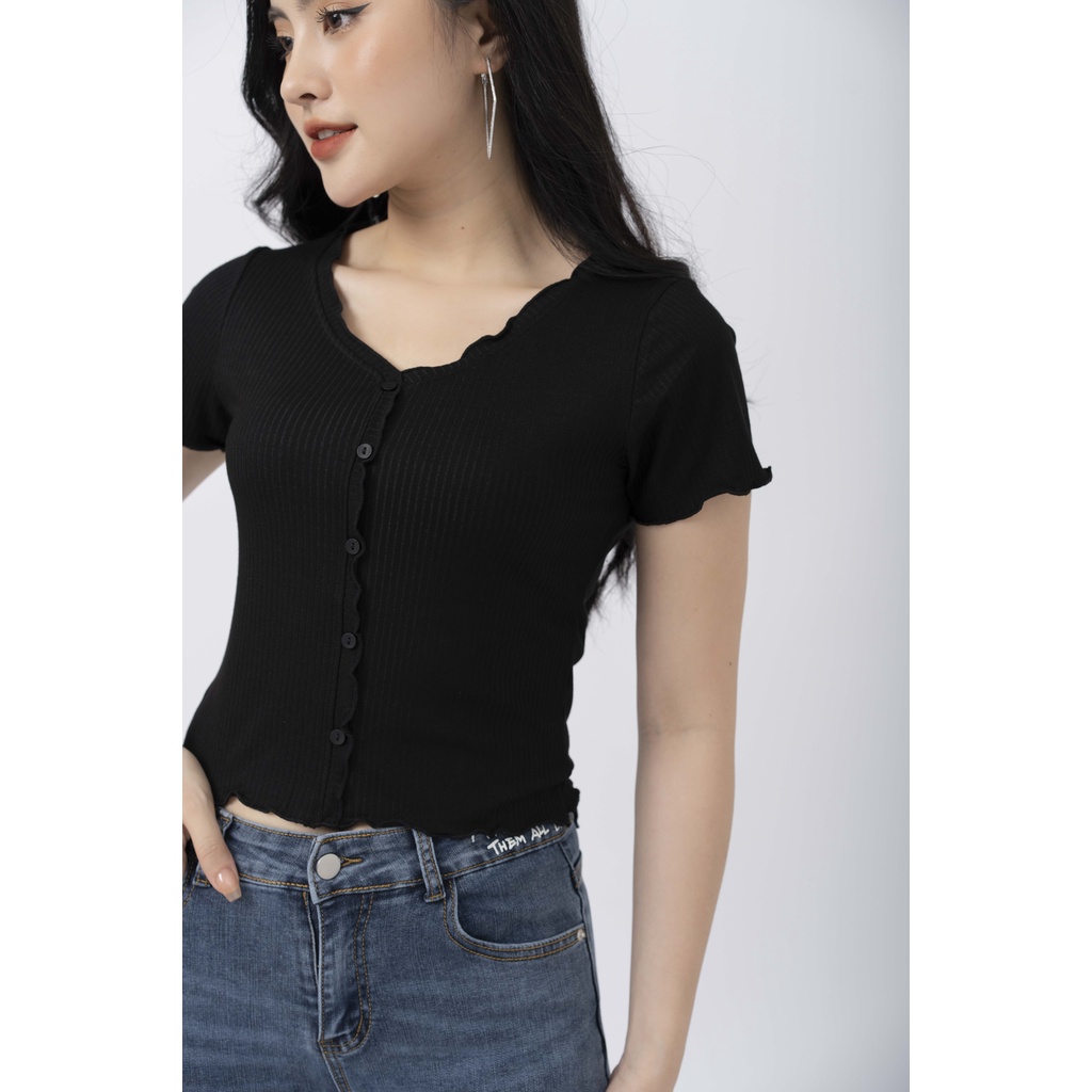 Quần bò dáng ôm, quần Jeans nữ in chữ trang trí cạp FIONA B342011