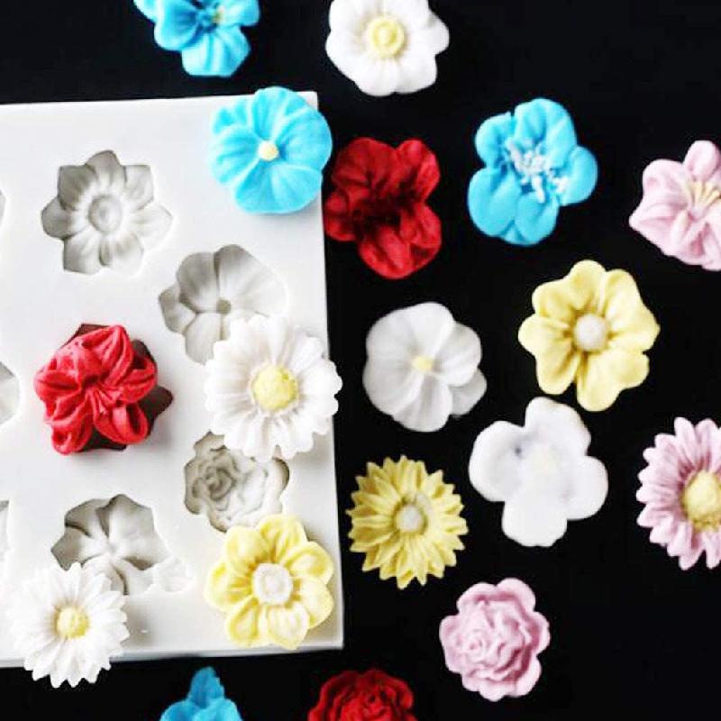 Khuôn Silicon ANAEAT Làm Bánh Sô Cô La Trang Trí DIY Tạo Hình Hoa Lá