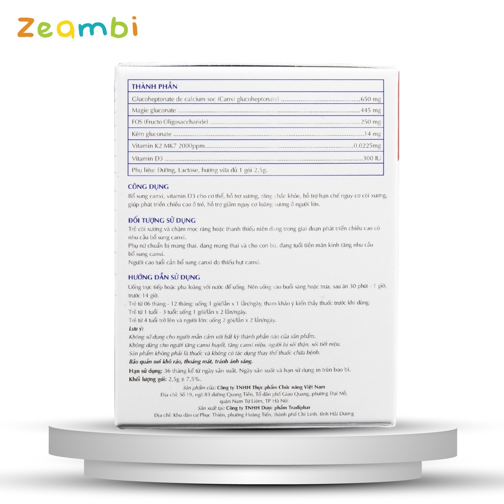Combo 2 hộp canxi hữu cơ Coloscalcium Plus - Zeambi