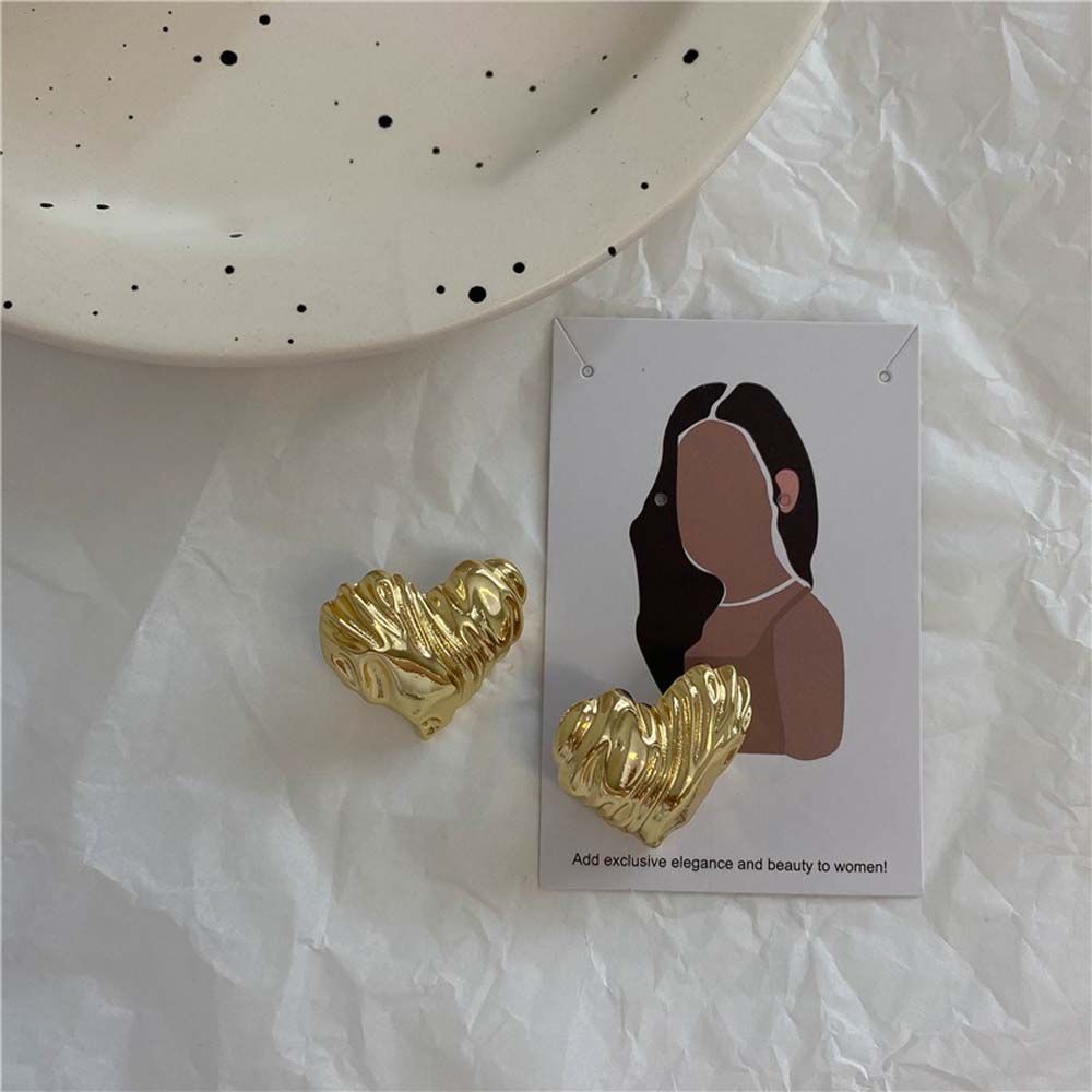 Bông tai hình trái tim bằng hợp kim nhiều màu sắc phong cách Hàn Quốc thời trang cho nữ