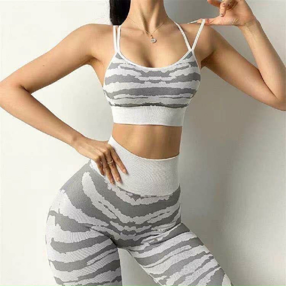 Set bộ áo bra quần dài Naqi ngựa vằn mới - Đồ tập gym-yoga nữ