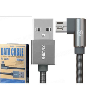 Cáp sạc vải quấn lò xo 2 đầu Micro USB Remax RC-119m
