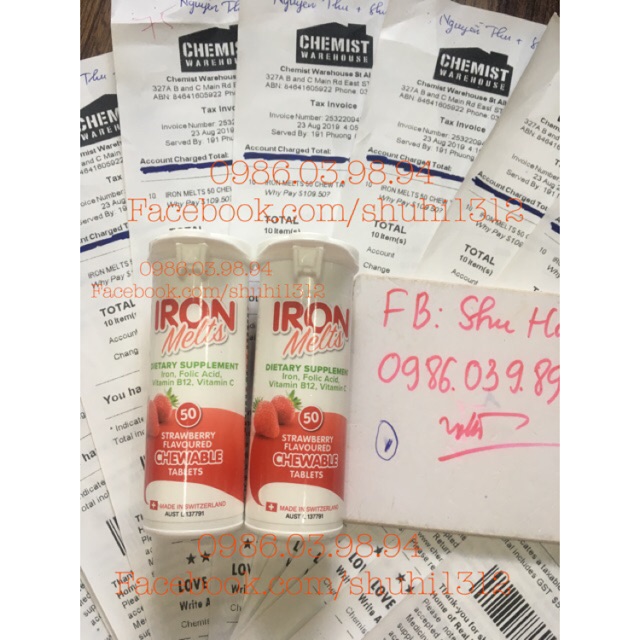 Viên Ngậm Bổ Sung Sắt Iron Melts 50 Viên