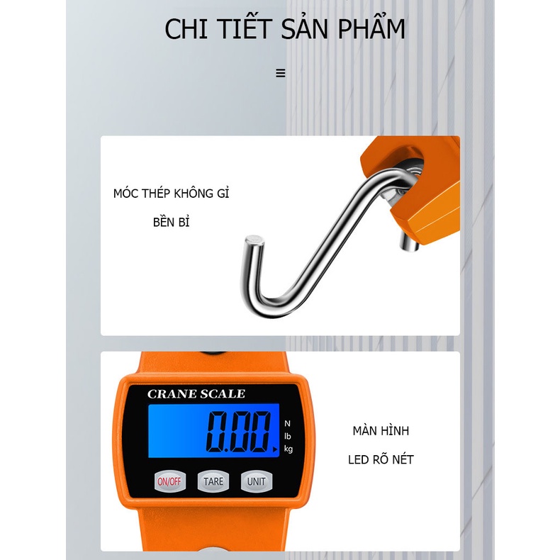 Cân móc treo điện tử công nghiệp 300kg KHALIK OCS-L, cân cần trục, cần cẩu cho nhà xưởng công nghiệp di động