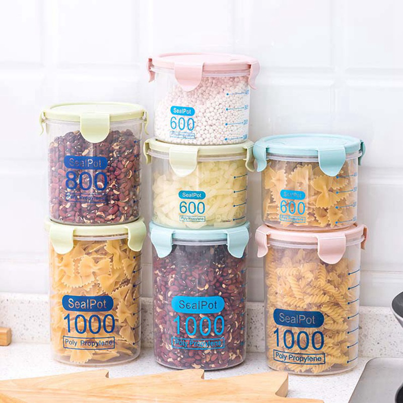 Hộp Nhựa Trong Suốt Đựng Thực Phẩm Khô Có Nắp Đậy Thiết Kế Tiện Dụng Cho Nhà Bếp | BigBuy360 - bigbuy360.vn