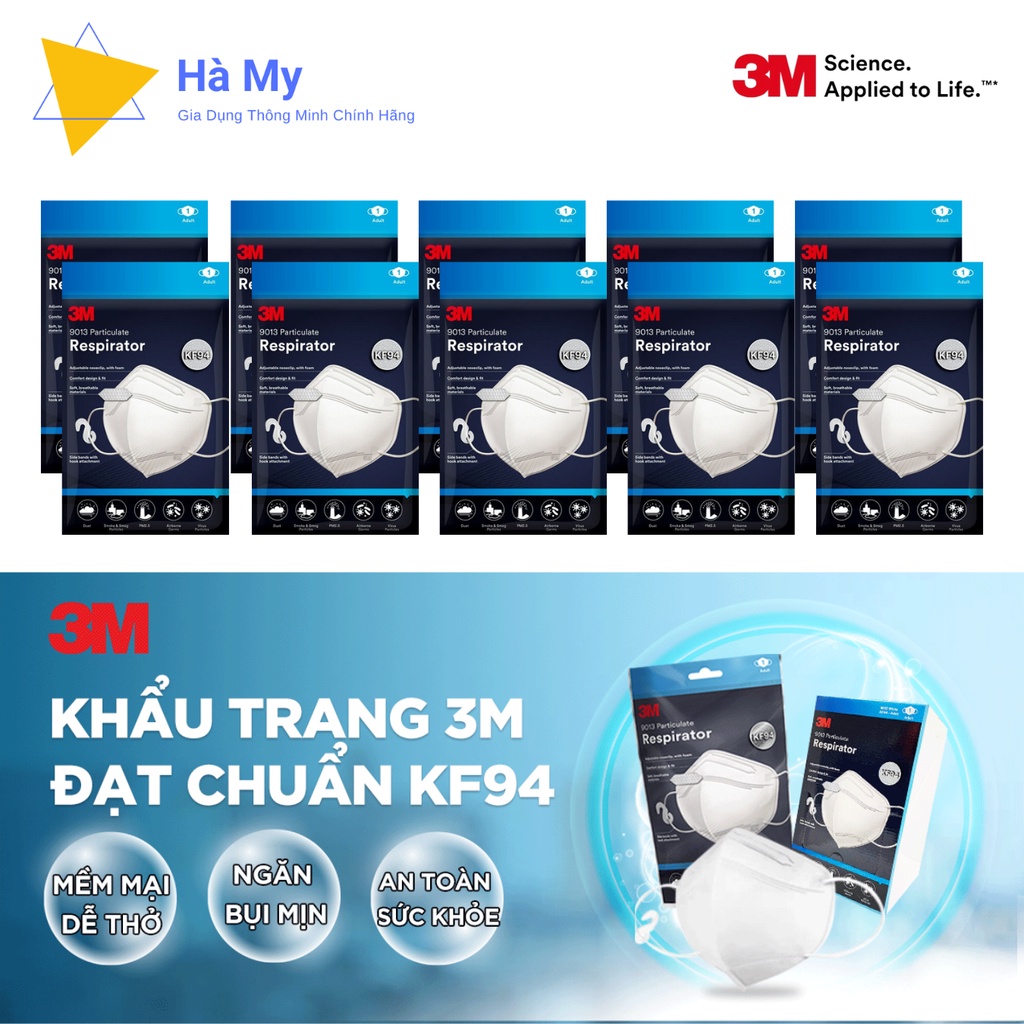 Combo 10 Chiếc Khẩu Trang 3M 9513 KN95 Chính hãng