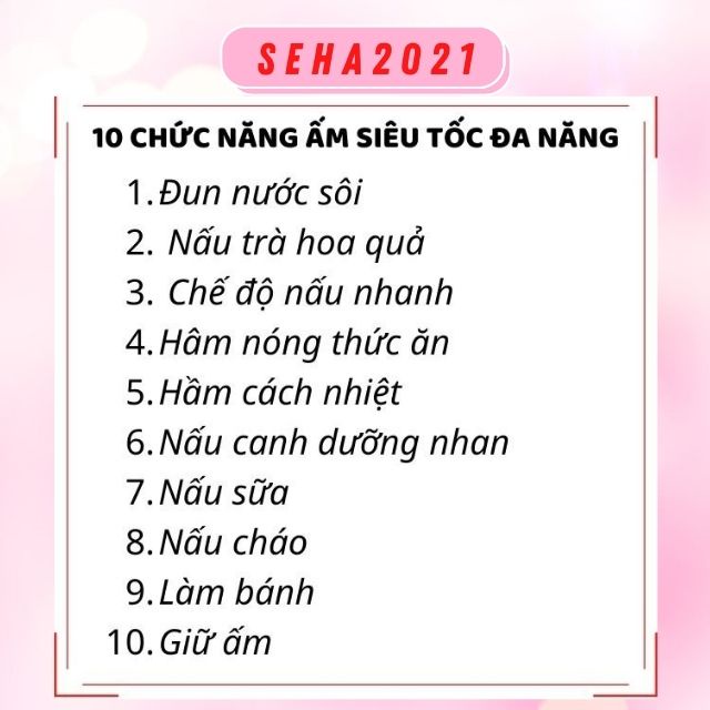 Ấm Đun Siêu Tốc Thủy Tinh Đa Năng Đun Nước Giữ Nhiệt Nấu Trà Hoa Quả Chưng Yến Canh Dưỡng Nhan Dung Tích  1.5L Seha2021