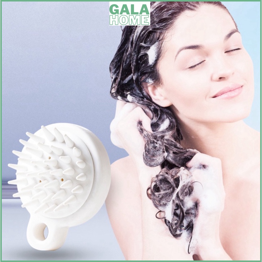 Lược massage đầu Lược gội đầu bằng silicon giảm stress kích thích mọc tóc GALA HOME