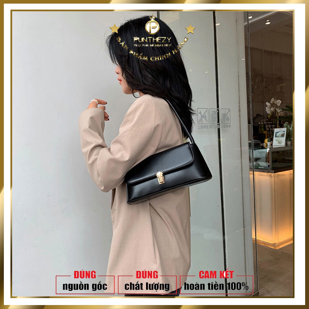 Túi xách nữ da mềm trơn thời trang Punthezy - Thiết kế phong cách hàn quốc kẹp lách đi chơi / đi làm công sở trẻ trung