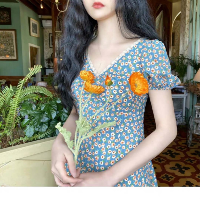 Đầm Hoa Cổ Chữ V Thời Trang Mùa Xuân Cho Nữ | BigBuy360 - bigbuy360.vn