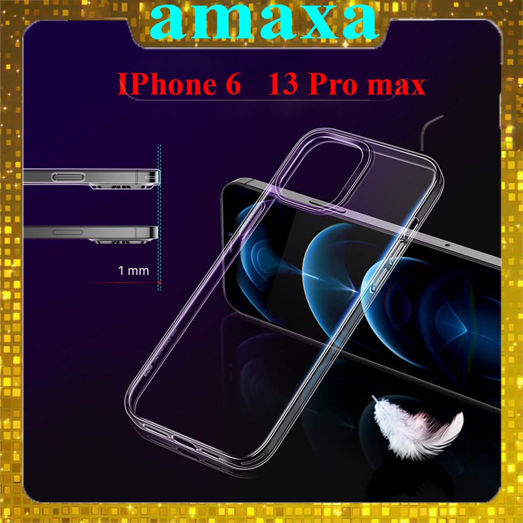 Ốp Dẻo Trong IP 6/6s/6Plus/7/8/7Plus/8Plus/X/Xs/Xr/Xs Max/11/11Pro/11ProMax/12/12Pro/12Promax/13/13Pro/13 Promax Amaxa