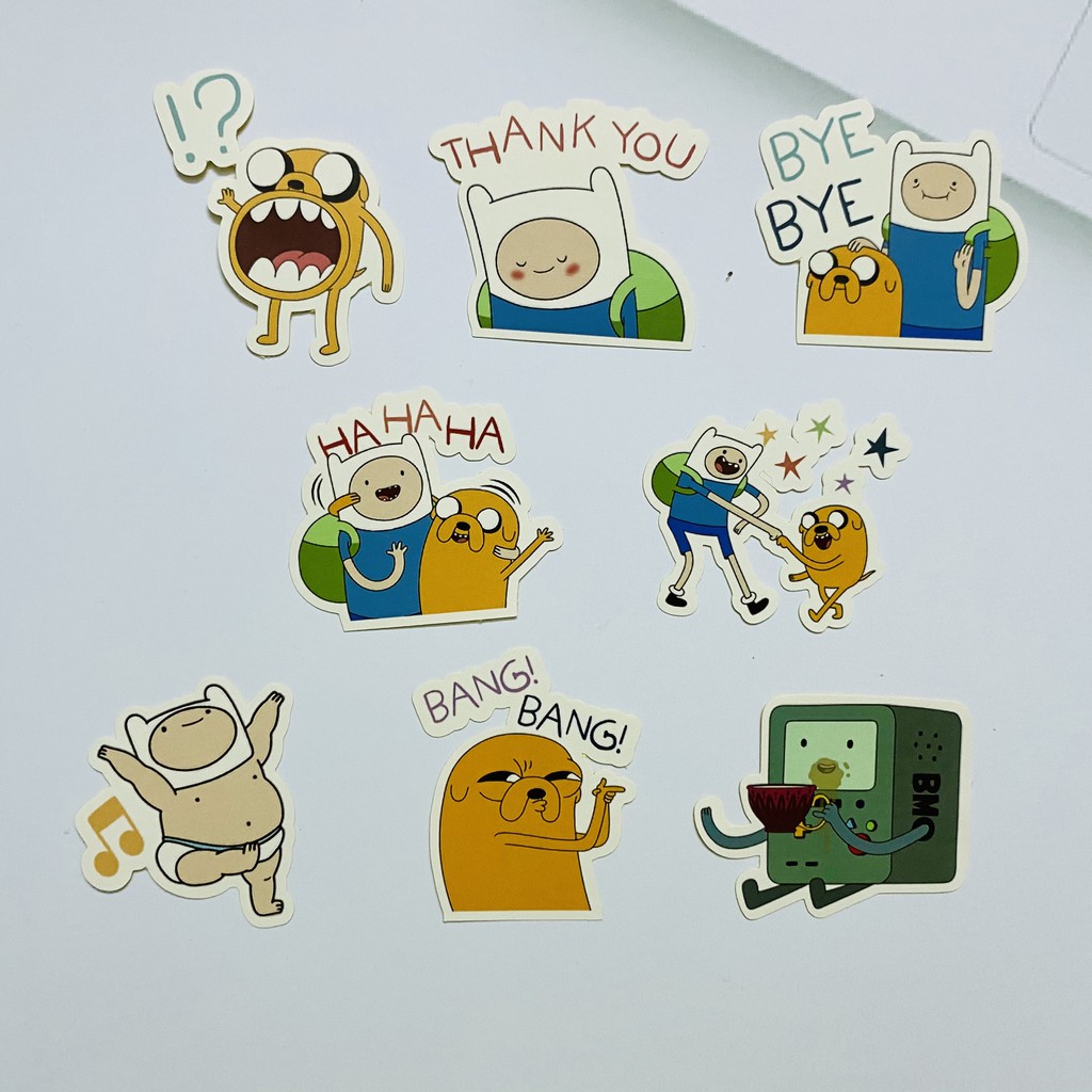 Sticker Animated Adventure Time dán trang trí laptop, máy tính bỏ túi, vali, điện thoại, đàn,...