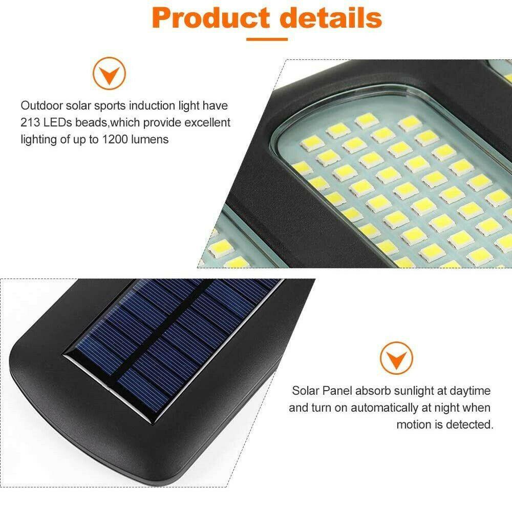 LEISURE Đèn LED 213 600W 3 Chế Độ Sáng Dùng Năng Lượng Mặt Trời
