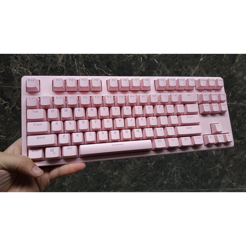 【Hàng sẵn sàng】 Bàn phím cơ E-Dra EK387 Dream Pink màu hồng cực chất, Huano Switch 2021, cable Type C tháo rời - Hàng ch