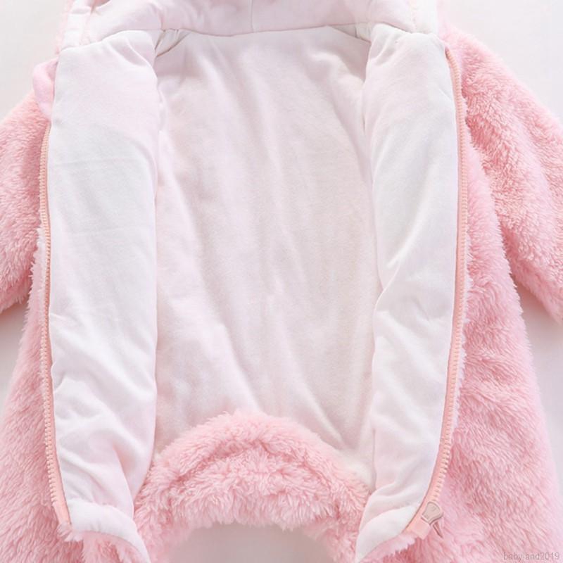 Áo hoodie liền quần kiểu hoạt hình tai thỏ thời trang cho bé 0-12 tháng tuổi