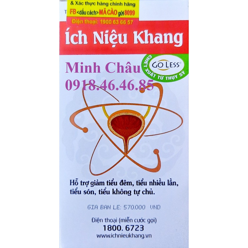 Ích niệu khang 80 viên hỗ trợ giảm tiểu đêm, tiểu són