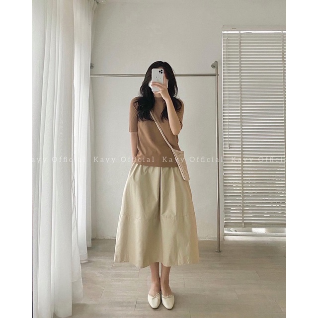 Áo len mịn cộc tay cổ tròn | BigBuy360 - bigbuy360.vn