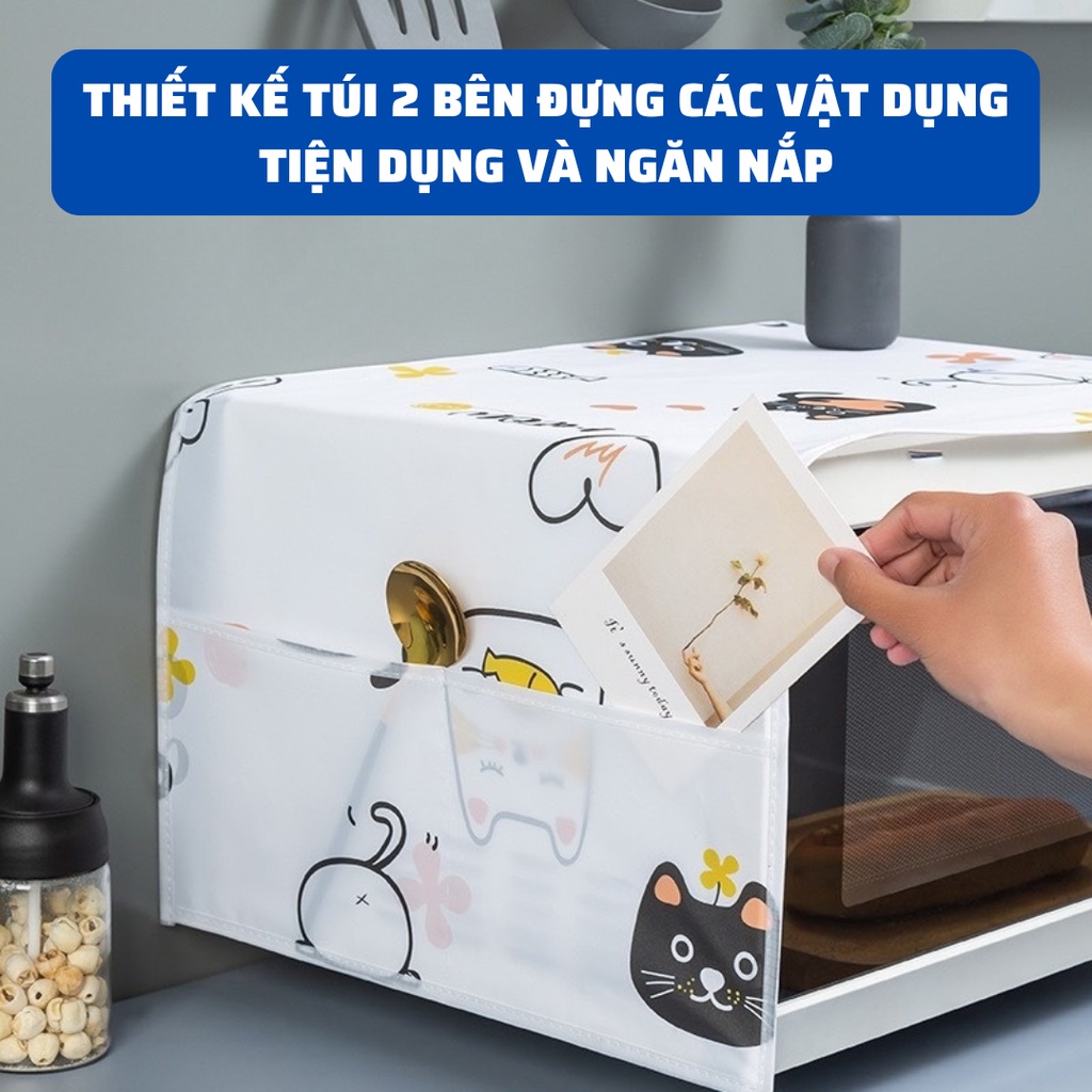 Tấm phủ Bảo Vệ Lò Vi Sóng Cao Cấp Chất Liệu PE Chống Thấm Nước - mẫu mới K150