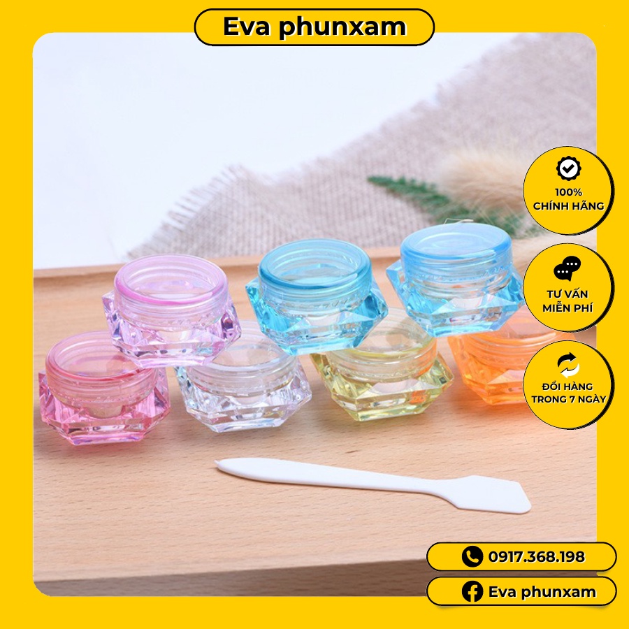 Hũ Nhựa Chiết Mỹ Phẩm 5g Đủ Màu