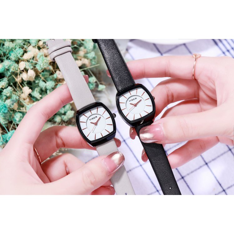 Đồng hồ nữ thời trang dây da mặt oval Yuhao Yu010