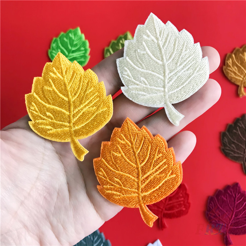 ☸ Sticker Ủi Thêu Hình Lá Cây 03 ☸ 1 Miếng Dán Ủi Lên Quần Áo Hình Huy Hiệu