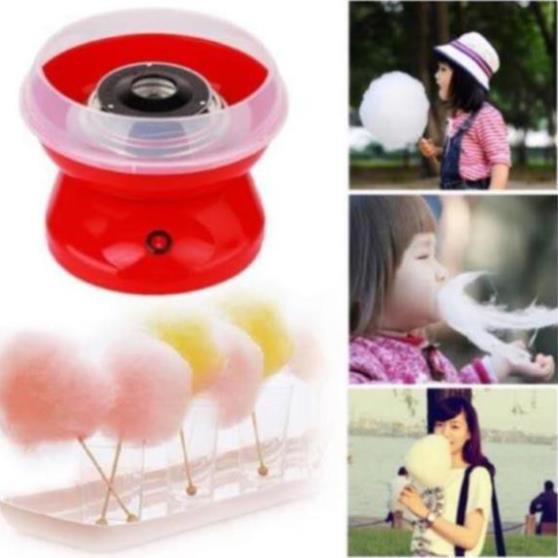 [ Miễn Phí Vận Chuyển ] Máy làm kẹo bông gòn mini Cotton candy maker + Tặng 1 muỗng + 10 que quấn kem