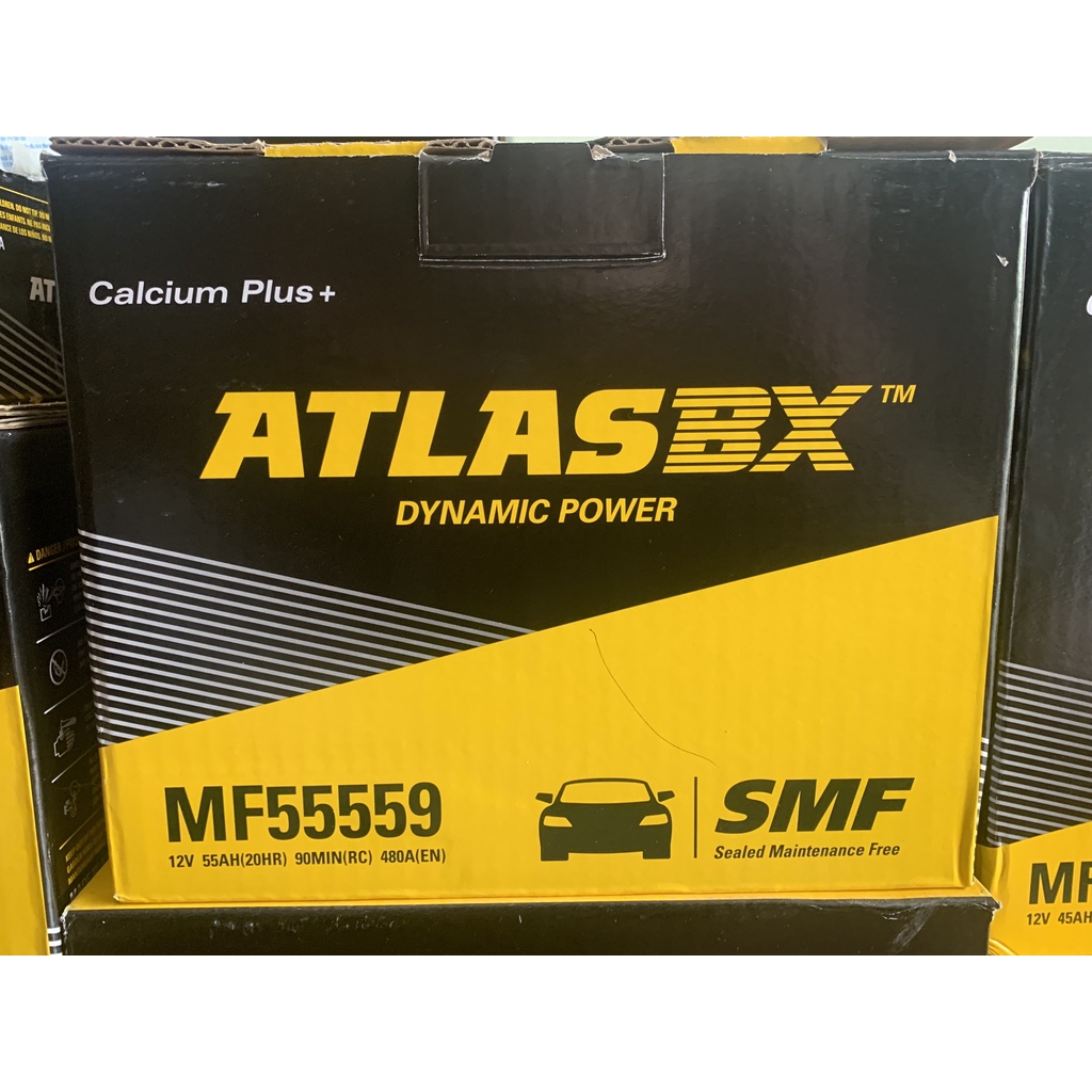 Ắc Quy ATLASBX DIN MF55559 12V-55Ah dùng cho xe Chevrolet, Deawoo Lacetti, Ford: Focus 2.0 , Focus 1.8 , Fiesta , Mondeo