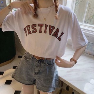 Áo Croptop tay lỡ form rộng FESTIVAL