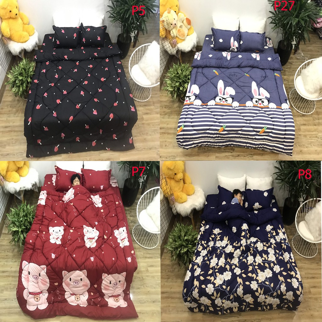 Trọn bộ 5 món ga gối chăn phao cotton poly nhiều mẫu 2019( được chọn mẫu nhé Khách) | BigBuy360 - bigbuy360.vn