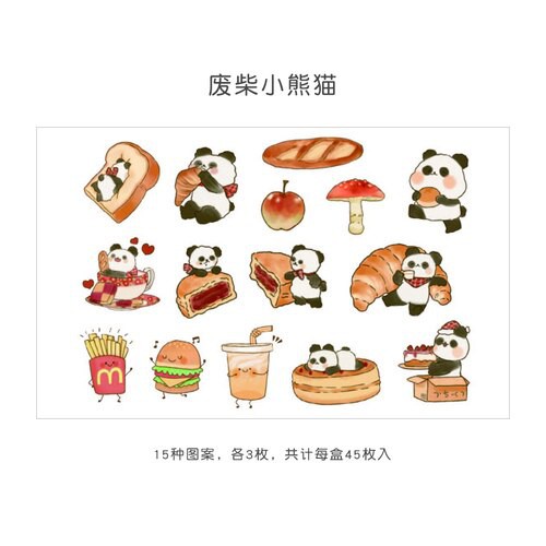 Hộp 45 sticker Gấu trúc Panda trang trí sổ tay