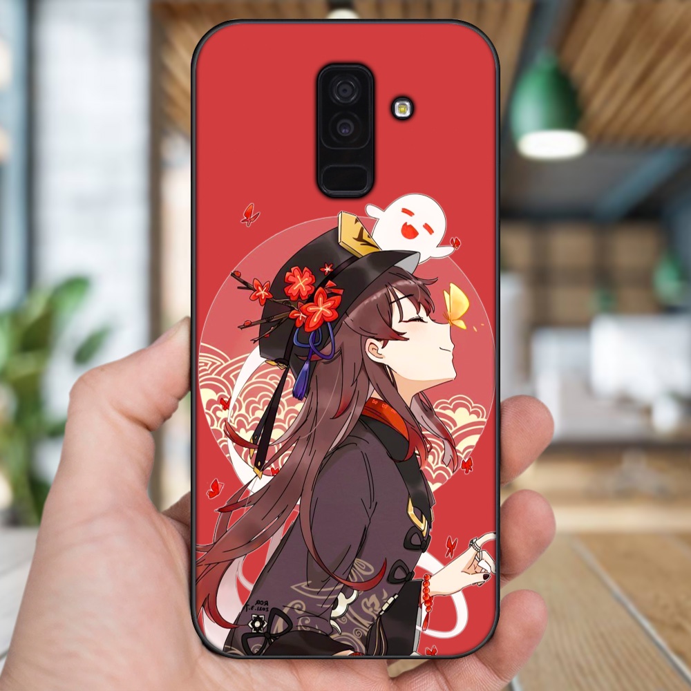 Ốp lưng Samsung A6 Plus viền đen in hình Hutao Genshin Impact