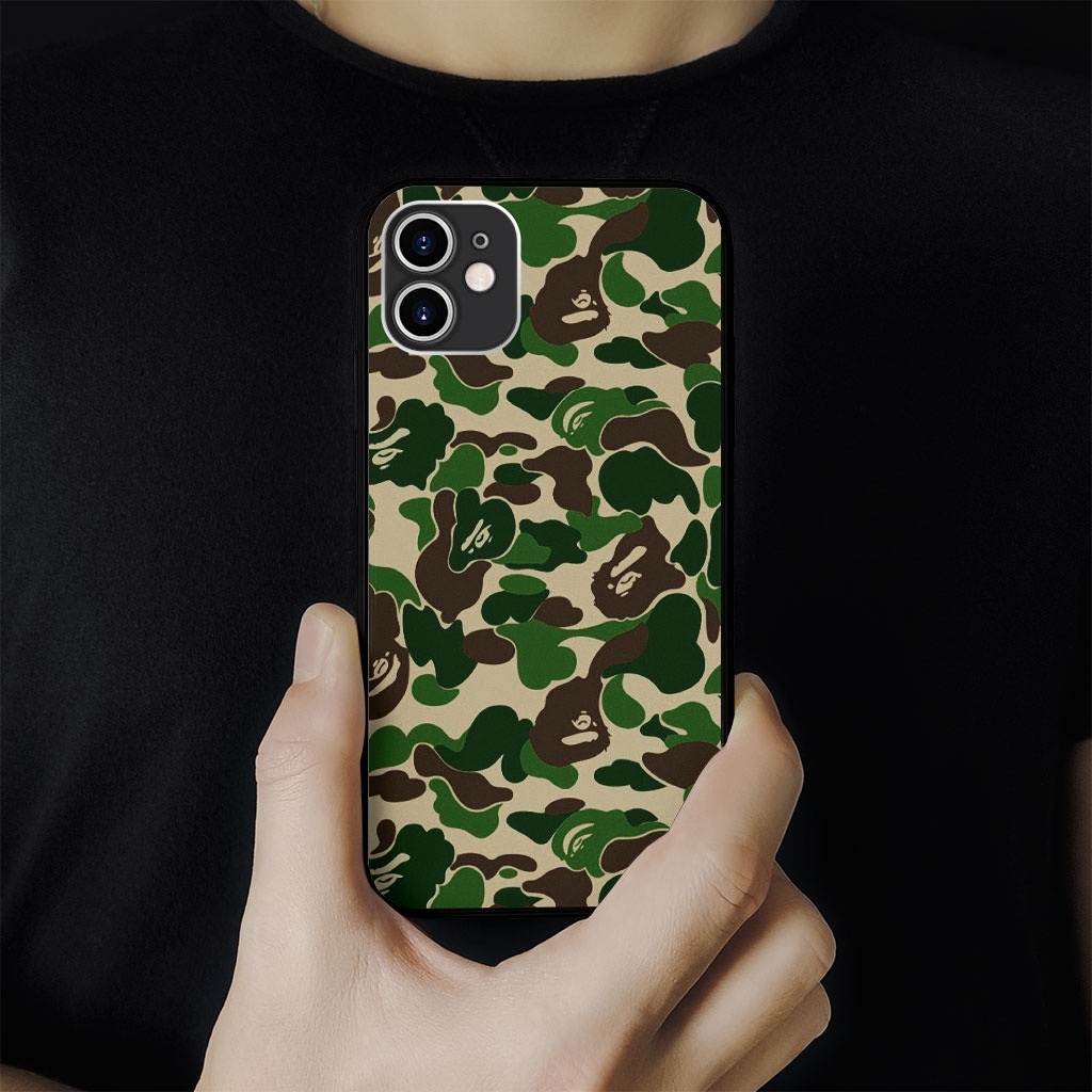 Ốp lưng họa tiết BAPE màu xanh lá cho Iphone 5 6 7 8 Plus 11 12 Pro Max X Xr BAPPOD00003
