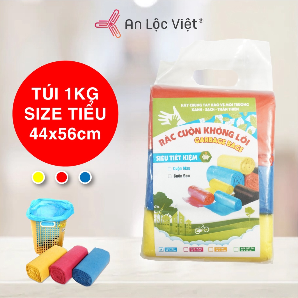 Bao rác 3 cuộn màu (đóng gói 1kg)