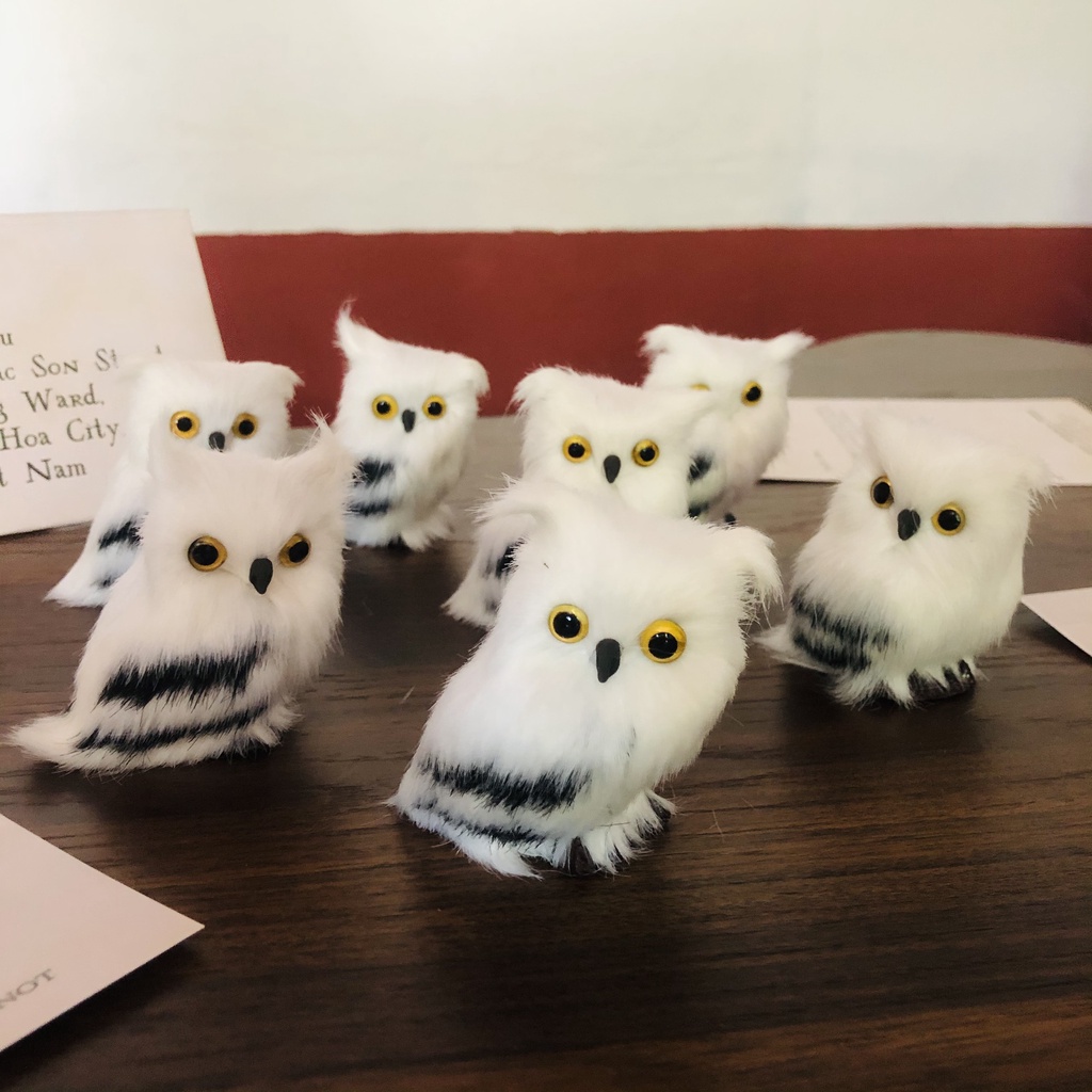 Cú Hedwig mini 7CM - Quà tặng phong cách Harry Potter - Đồ trang trí cực xịn