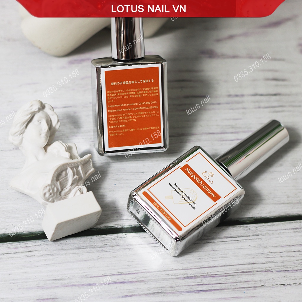 Nước phá gel nhanh không cần ủ (nail polish remover)