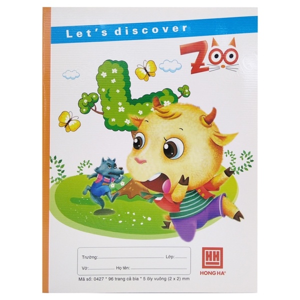 Vở Class Zoo - Ô Ly 96 Trang ĐL 100g/m2 - Hồng Hà 0427 (Mẫu Màu Giao Ngẫu Nhiên)