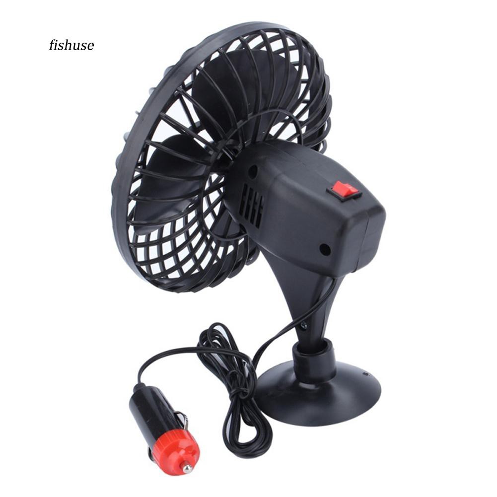 Bộ quạt điện mini 12V dùng trên xe ô tô kèm giác hút