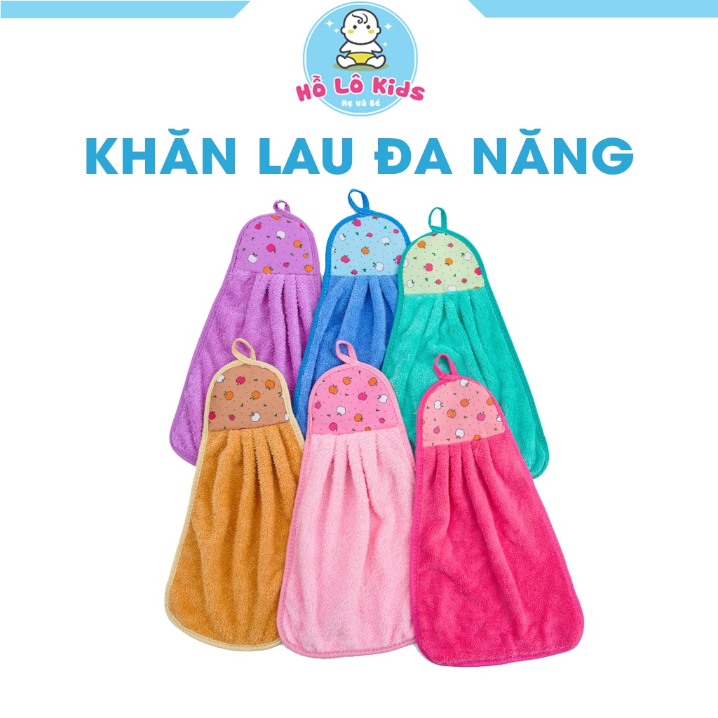 Khăn lau đa năng cotton treo tường siêu thấm nước, tiện dụng có móc treo Hồ Lô Kids
